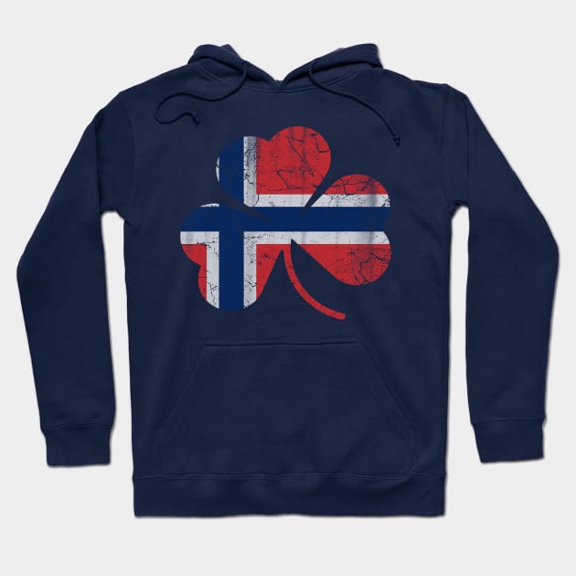 Norwegian Norge Flag Shamrock St Patricks Day Hoodie by E